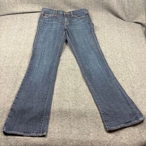 J.Crew Womens Stretch Bootcut Jeans Dark Wash Denim Size 30R Cowgirl Rodeo Farm
